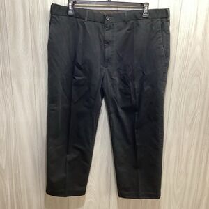 HAGGAR‎ Men's (Size 40 x 29") Black Flat Front Dress Pants w/ Pockets 40L